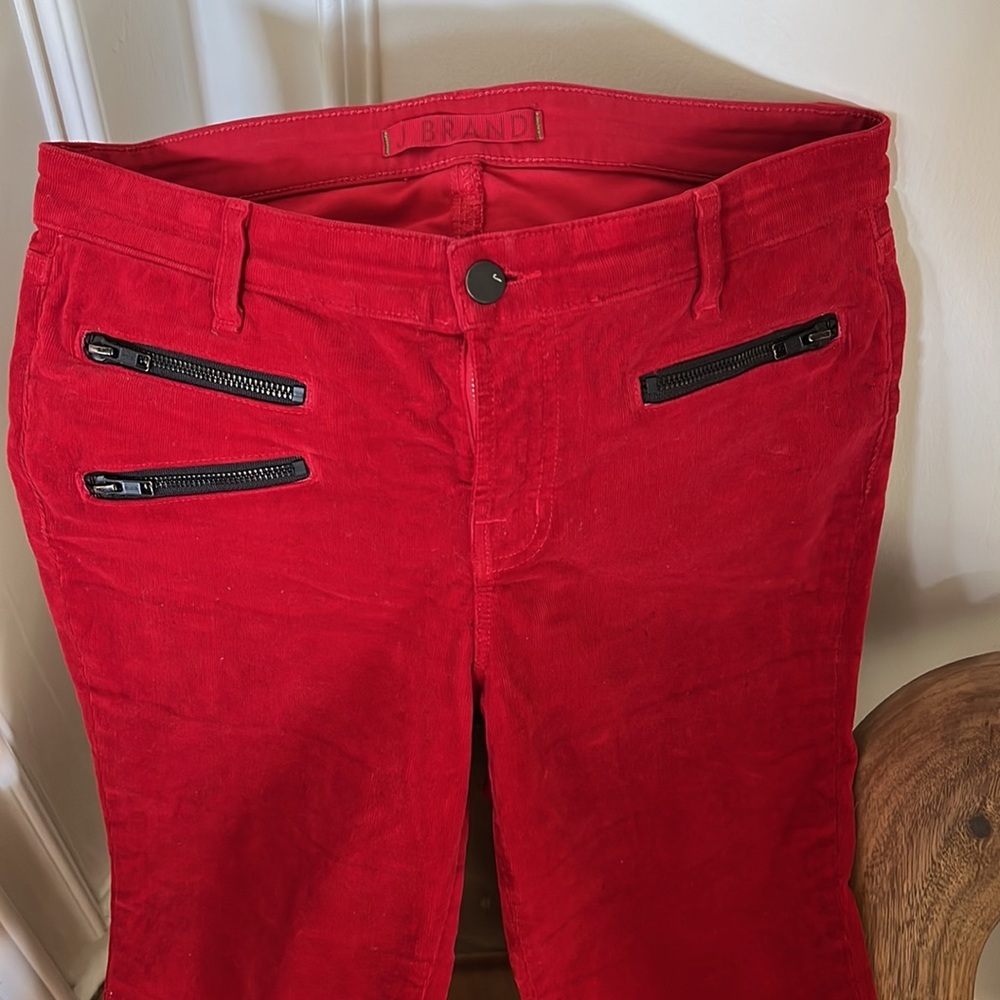 J Brand Red Corduroy Skinny Jeans